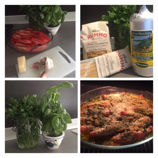 Pasta witth tomatoes au gratin