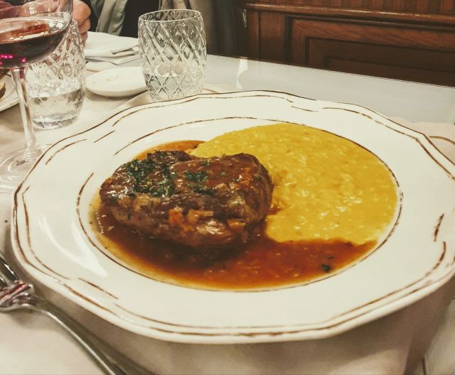 Risotto alla milanese with osso buco