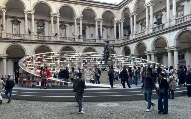 Libreria de Luce installation at Pinacoteca Brera 2025