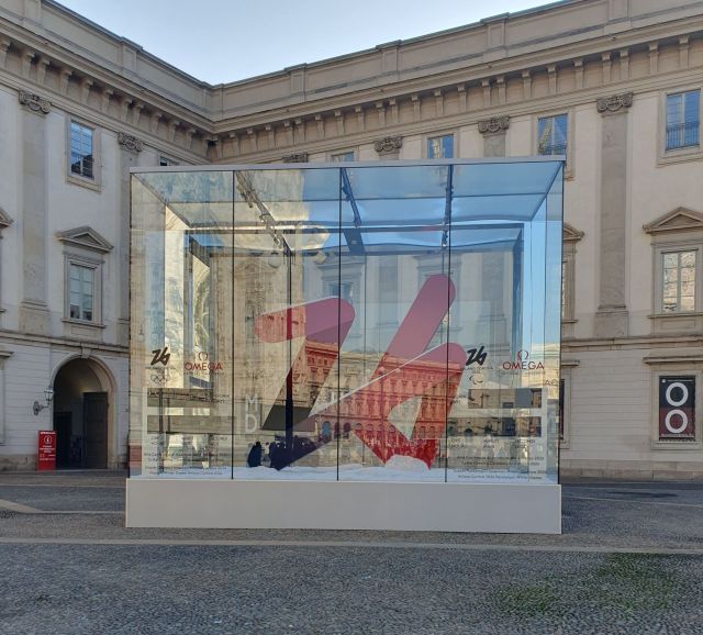 countdown clock for the winter olympic games in front of Palazzo Reale